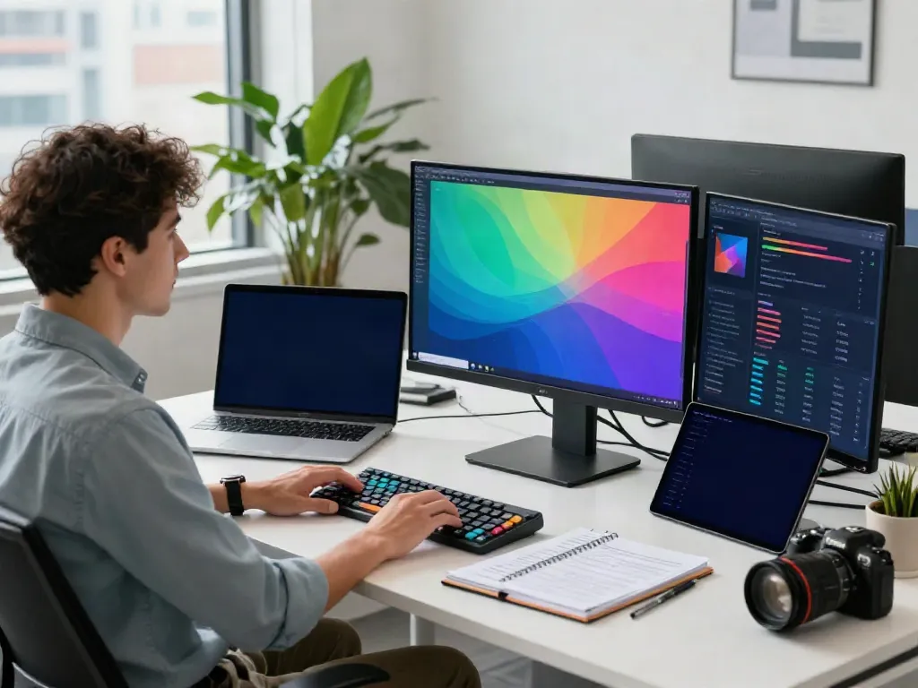 AI brand monitoring analysis workspace showcasing data insights and metrics.